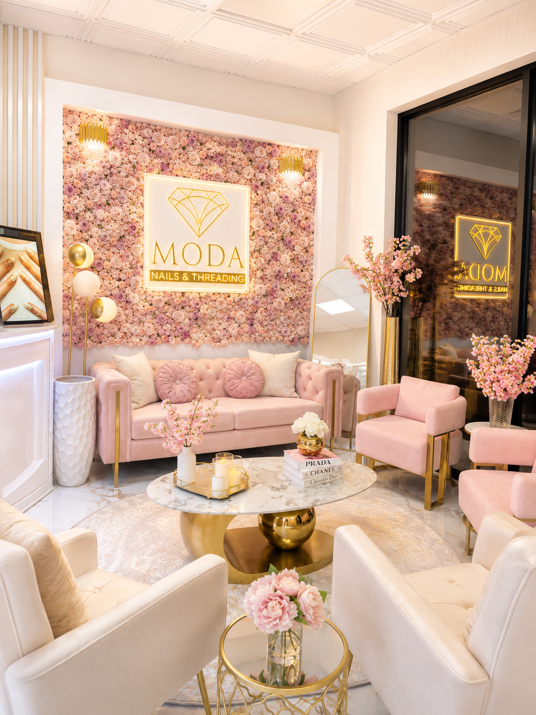 MODA NAILS & THREADING logo